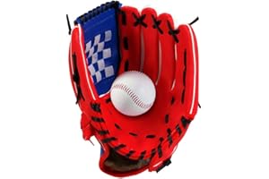 Wonninek Baseball Handschuh Soft Solid PU Leder Verdickungskrug Softballhandschuhe, Softball Handschuhe mit Einem Ball für Kinder Teenager Adult Professional Baseball Mitt Catching