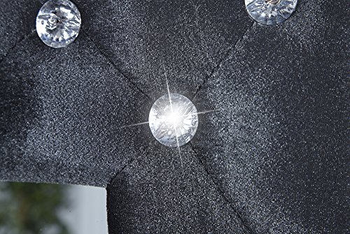 Großer Wandspiegel BOUTIQUE 80×60 silbergrau edler Samtstoff mit Strassknöpfen Spiegel Barockspiegel Barockstil - 8