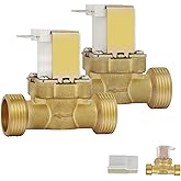 EXLECO 2 piezas NC G1/2" Electroválvula 12V 2 Way entrada de agua latón electroválvula electrónica normalmente cerrada electr