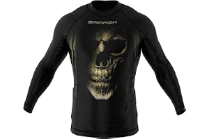 SMMASH Night Shift Rashguard kort Män Långärmad för MMA, BJJ, Krav Maga, Kompression Funktionell Skjorta Topp Män, Andas och Lätt, Antibakteriellt material, Tillverkad i EU