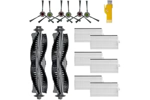 aotengou Kit d'accessoires pour aspirateur robot AIRROBO P20 Pièces de rechange 14 paquets 2 brosses principales, 6 filtres, 6 brosses latérales