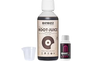GROWMANIA.ES GROWMANIA Root Juice de BioBizz 250 ml + échantillon Boost Up Nutrients + Verre doseur | Stimulateur de racines biologique | Pour jeunes plantes et semis