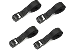 SHUBEIEUMI 4 PCS Cinghie di Fissaggio a Cricchetto, Cinghia di Ancoraggio con Chiusura, Adatto per Moto, Auto, Portabiciclette, 50cm x 2cm Cinghie di Tensione(Nero)