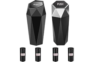 OWOAOOWL 2 Stück Auto-Mülleimer mit Deckel, Tragbare Auto Mülleimer,Desktop Mülleimer mit Deckel,Mini Mülleimer für Auto,Konsole oder Tür Mini Müll Kann Behälter,für Auto Haus Büro Küche Wohnzimmer (A)