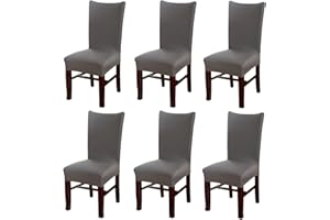 LAYACK Housse de Chaise, 6 Pieces Extensible Amovible Lavable Moderne Couverture pour Salle à Manger Slipcover-Décoration Bouquet de Mariage, Hôtel, Restaurant