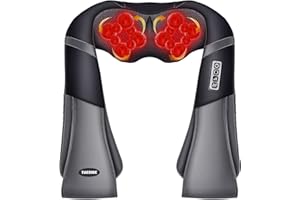 TAKRINK Elektrische Nackenmassagegerät Massagegerät Schulter mit 16 Massagebälle Einstellbaren 3 Geschwindigkeiten Einfach zu Bedienen Geräuscharmes Rückenmassagegerät für deine Eltern Liebhaber