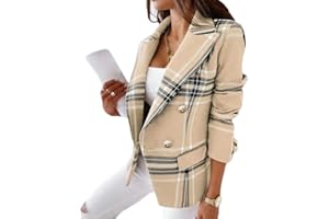 Onsoyours Blazer Elegante Donna Maniche Lunghe Tinta Unita Slim Fit Giacca da Abito Business Casuale Corto Cappotto Blazer