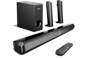 ULTIMEA 4.1ch Barra de Sonido TV con Subwoofer, VoiceMX, Divisible de 32" 2 en 1 Soundbar para TV, App, Altavoz para TV con 3 Modos de EQ, BT 5.3, BassMX,HDMI ARC/Óptico/AUX - Apollo S50 2025