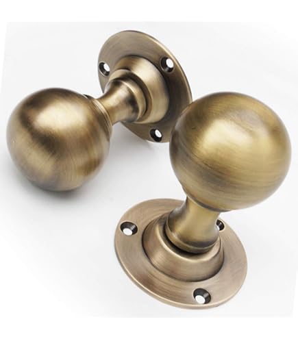 Aged Brass Hammered Mushroom Mortice/Rim Knob Set | From The Anvil Mortice Knobs From The Anvil 3