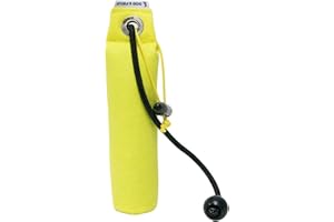 Dog & Field Chupete de entrenamiento para cachorros, color amarillo. Maniquí de entrenamiento de lona de 100 g con palanca de tiro corto y largo para práctica de obediencia y recuperación. Chupete