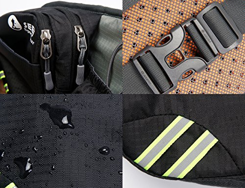 [Sport Hüfttasche] SHOWTIMEZ Hüfttasche Multi-Function Gürteltasche Wasserabweisende Bauchtasche Flache Taille Tasche mit Flaschenhalter zum Sport und Reisen - 4