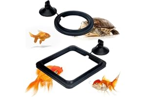 2 Stück XPOOP Fischfutterring, Futterring Aquarium, Fisch Futterring Teich, Aquarium Feeding Station, Futterring mit Saugnapf für Guppy, Bettas, Goldfisch, Schildkröte (Schwarz)