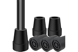 Bisienya Walking Stick Rubber Ends 5 Pcs Ferrules for Walking Sticks Heavy Duty Rubber Walking Stick Replacement Cane Tip for Walking Sticks Seniors Crutches Hiking Sticks Universal Non-Slip Ferrules