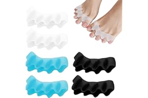 YCLFHOO Toe Spacers 6 PCS,Toe Separators for Women,Toe Spacers for Men to Relax Your Toes, Corrector to Correct Toe Bunion, Yoga Toes Silicone Toe Separators-3 Color