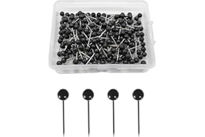 Werownsgso Lot de 300 épingles à tête ronde - Pour carte de 4 mm - Avec boîte en plastique - Rondes - Pour le voyage, les cartes, les photos, les plaques de liège, le marquage de tissu, le bricolage -