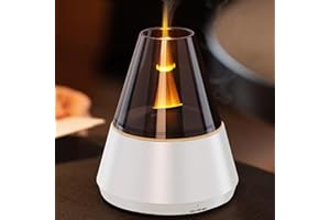 QKTYB Diffusore di Oli Essenziali Elettrico la Casa con LED 7 Colori Effetto Candela, Umidificatore Aromaterapia 3 Timer, Spegnimento Auto Vaporizzatore Oli Essenzial per Camera da Letto Ufficio Yoga