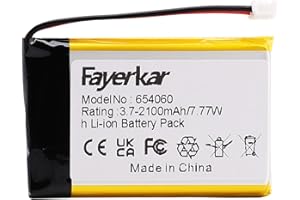 Fayerkar 3.7 V 2100 mAh 654060 (704060) batteria ai polimeri di litio di ricambio per prodotti elettronici fai da te 3.7-4.2 V, GPS, luce LED, altoparlante Bluetooth, alimentazione mobile