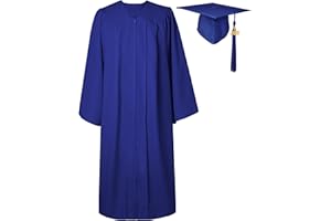 GraduatePro Toga Laurea con Cappello con Ciondolo 2025 Donna Uomo Costume università Scuola Superiore Dottorato Master 12 colori