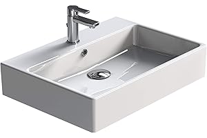 ‎AQUA BAGNO Bagno Aqua Solo Design Ceramic Wash Basin 60 x 50 cm White