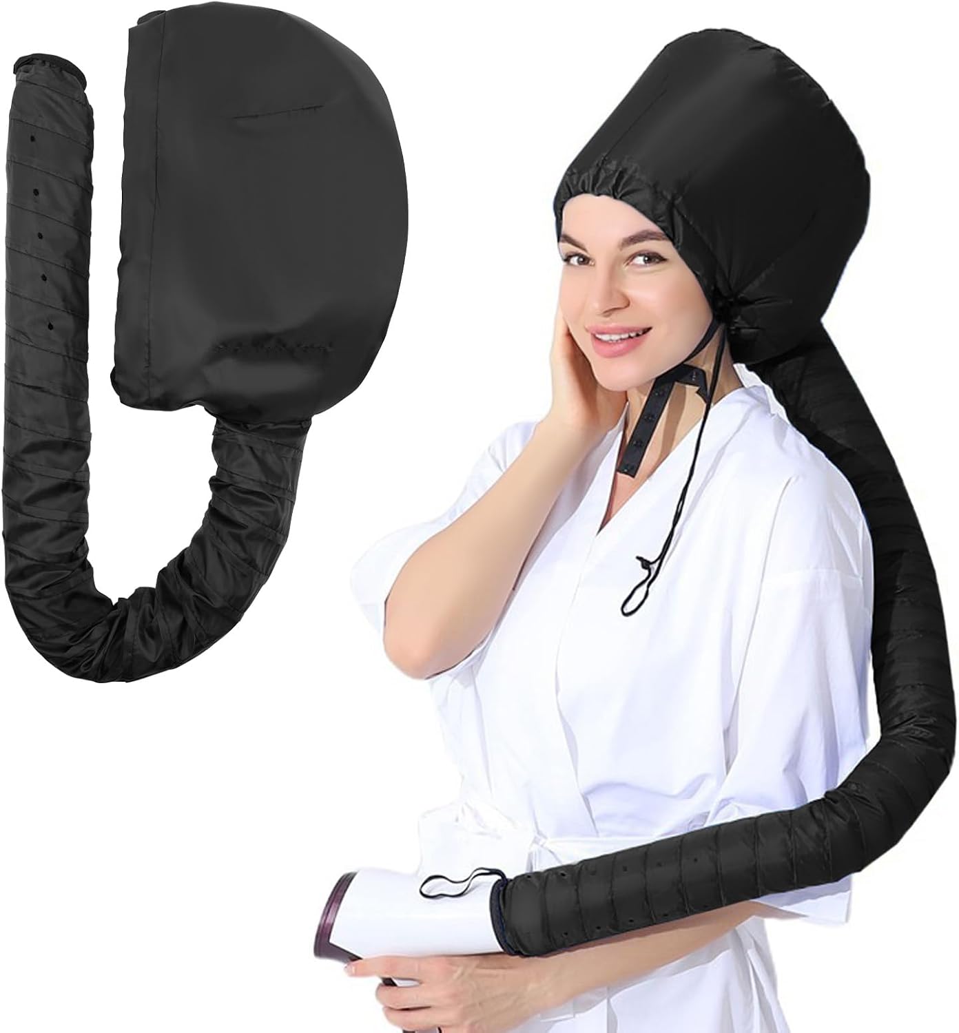 LOPHE Gorro Termico para Cabello, Gorro Secador para Secador de Pelo con Cordón, Gorra de Secado de Pelo Ortátil para Secar, para Mujeres y Niñas