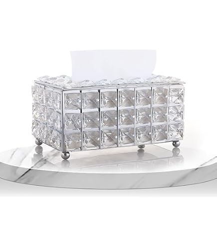 Taschentuchbox-Halter Aus Acryl – Mit Rosen-Deko, Magnetischem Deckel, Goldfarben, Für Wohnzimmer, Büro, Geschenk