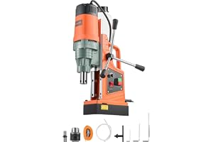 VEVOR Magnetisk borrmaskin, 1 550 W motor, magnetisk borrmaskin, 50 mm kärnborrdiameter, 13 000 N magnetisk kraft, varvtalsreglering 0–550 varv/min, kärnborr för metallytor, gör-det-själv-tillbehör