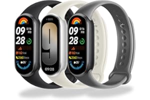 BABEJIA 2-10 Pack Bracelets Compatibles avec Xiaomi Smart Band 10/9/8, Bracelets Souples et Sportifs, avec Connecteur Métallique, Respirants, Ajustables, à Déclenchement Rapide