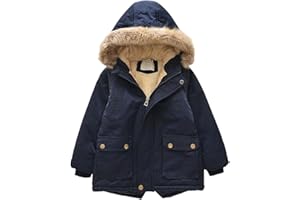 amropi Niño Invierno Chaqueta con Capucha Abrigos Forro Polar Parka Cálido Jacket por 3-11 años