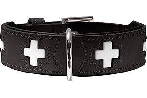 Hunter obroża Swiss ze skóry organicznej, 65, czarny