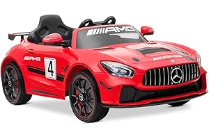 Playkin Mercedes GT4 Red - Coche de batería para niños, batería 12V, con Control Remoto, +3 años