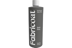 Pintura para telas Fabricoat - Restaura o cambia el color de cualquier tela - Pinta directamente sobre la tela - Transforma cualquier cosa - Sofás, pantallas de lámparas (250 ml, gris oscuro)