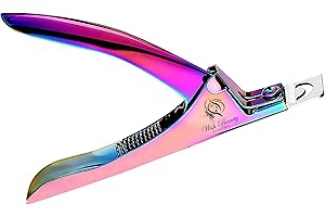 WISH BEAUTY,THE ROYAL ELEGANCE Nail Clippers Tip Cutters for Acrylic False Fake Gel Artificial Nails Rustproof Sharp Professional Manicure Pedicure Trimmer Nail Care Tools (Rainbow)