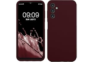 kwmobile Carcasa Compatible con Samsung Galaxy A14 5G Funda - Case TPU y Silicona con Interior de Microfibra - Suave Protector antigolpes para móvil - Violeta Burdeos