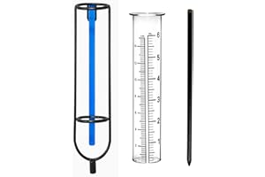 komsoup Regenmesser Outdoor - Regenmesser Aus Glas, Regenmesser Litermesser Mit Erdspieß, Niederschlagsmesser Garten Ersatz, Regenmesser Für Den Außenbereich Für Garten Balkon Terrasse