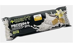 +WATT Protein+ white - Barretta Proteica al 31% Ricoperta di Glassa al Latte - Gusto Vaniglia - Box da 24 Barrette