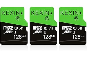 KEXIN Cartes Micro SD 128Go Lot de 3 Carte Micro SDHC 128 Go U1 UHS-I Classe 10 3 Pièces TF pour Drone, Dash Cam, Caméra de Sport, de Surveillance, Smartphone, Tablette, Ordinateur Portable