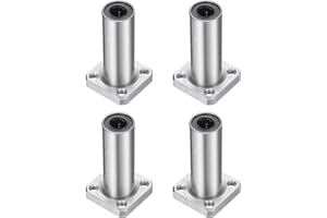 QUARKZMAN LMK8LUU Roulements à Billes Linéaires 8mm Alésage 15mm OD 45mm Longueur Extra Long Carré Cage en Acier à Bride pour Machine CNC et Imprimante 3D