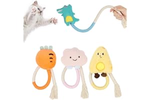 Adiwo Interaktywne zabawki dla kotów, 4 szt. sizalowych zabawek dla kotów, bawełniana lina kocimiętka, zabawki do żucia dla kotów do czyszczenia zębów i ząbkowania, zapobiegają nieświeżemu oddechowi