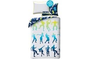 Epic Games Fortnite - Juego de cama (100 % algodón, funda nórdica de 140 x 200 cm, funda de almohada)
