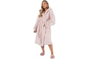 Brentfords Teddy Marl Soft Fleece Comfortable Adults Dressing Gown Unisex Full-Length V-Neck Style Cosy Trendy Robe