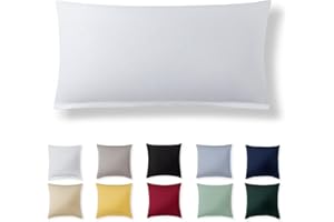 Alreya Poszewka na poduszkę 40 x 80 cm, biała, 100% bawełna dżersej, poszewka na poduszkę 40 x 80 cm, dżersej, super miękka poszewka na poduszkę 40 x 80 cm, z zamkiem błyskawicznym