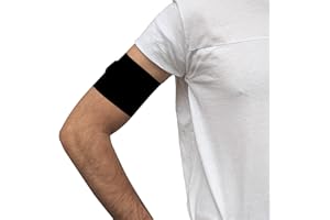Glico Line Fascia Protettiva per Diabete Unisex per Adulti e Bambini, Fascia Braccio Copri Sensori Glicemici e Micoinfusori, Made in Italy, Nero, M