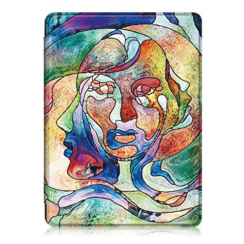 VinMas Hülle Kindle Paperwhite (10.Generation - Release 2018), Leder Slim Shockproof Schutzhülle mit Automatischer Aufwach/Ruhe für Amazon Kindle Paperwhite (Mädchen)