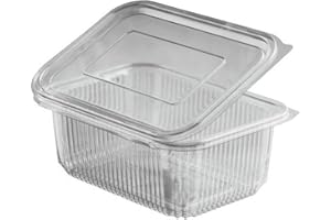 FALAMBI 1-PACK Rechteckbecher klar mit Deckel 1000 ml (PET), 50 Stück