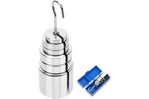 UKCOCO 1 Set Slotted Weight Set, Metal Slot Code Interlocking Slotted Weights with Hanger, Scale Balance Calibration Weight for Laboratory (10g) - 200g
