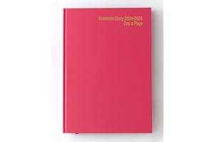 IMPRINT PRESS IMPRINT 2024-2025 Academic A5 Diary Page per Day Case Bound Mid-Year Diary - Student Teacher Planner Organiser with Diary, Timetable, Term and Notes pages (Deep Pink)