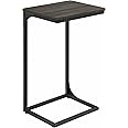 VASAGLE C-Shaped Side Table, Bedside Table, Sofa Side Table, with Metal Frame, Industrial, for Living Room, Bedroom, Grey Oak and Black LET353B42