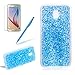 Produktbild Girlyard Silikon Glitzer Hülle für Samsung J3 2017, Luxus Variable Farbe Pailletten Muster Shinning Case Weiche TPU Bling Backcover Ultra Dünn Flexibel Rubber Etui und Anti Rutsch Kratzfeste Schutzhülle für Samsung Galaxy J3 2017 - Blau