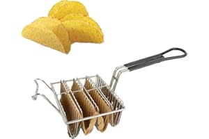 Gojiny Taco Shell - Cestino per friggitrice con 4 fessure, con impugnatura e utensile da cucina