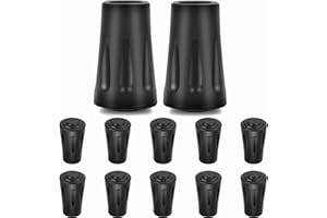 ‎HERREICHER Herreicher Gummipuffer für Wanderstöcke 12PCS - Profi Nordic Walking Stöcke Gummipuffer Gehstock Gummispitzen für Trekkingstöcke Ersatz Gummi Puffer 10-12mm